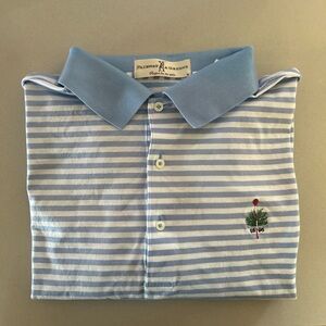 Fairway & Greene Light Blue and White Striped Polo